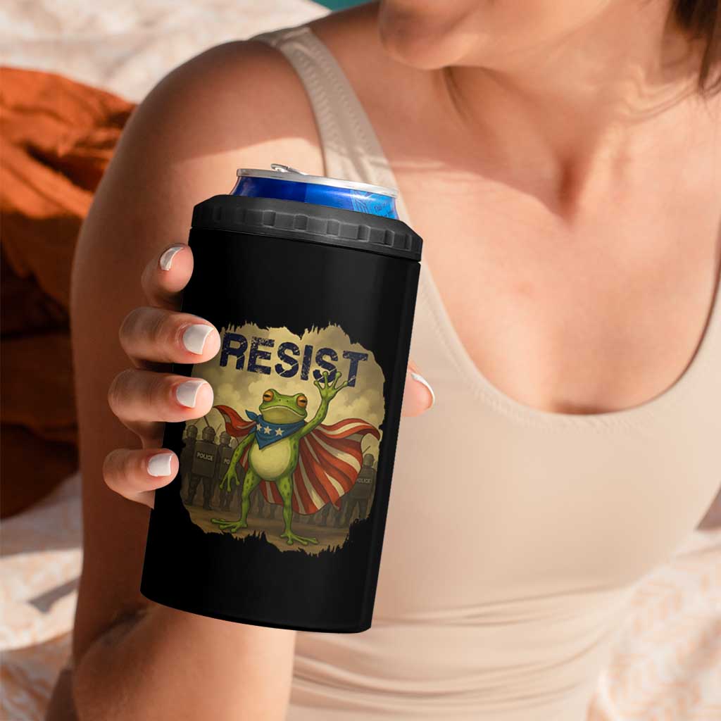 Resist Frog Christian Christmas 4 in 1 Can Cooler Tumbler Funny Polittical 2025 Meme - Wonder Print Shop
