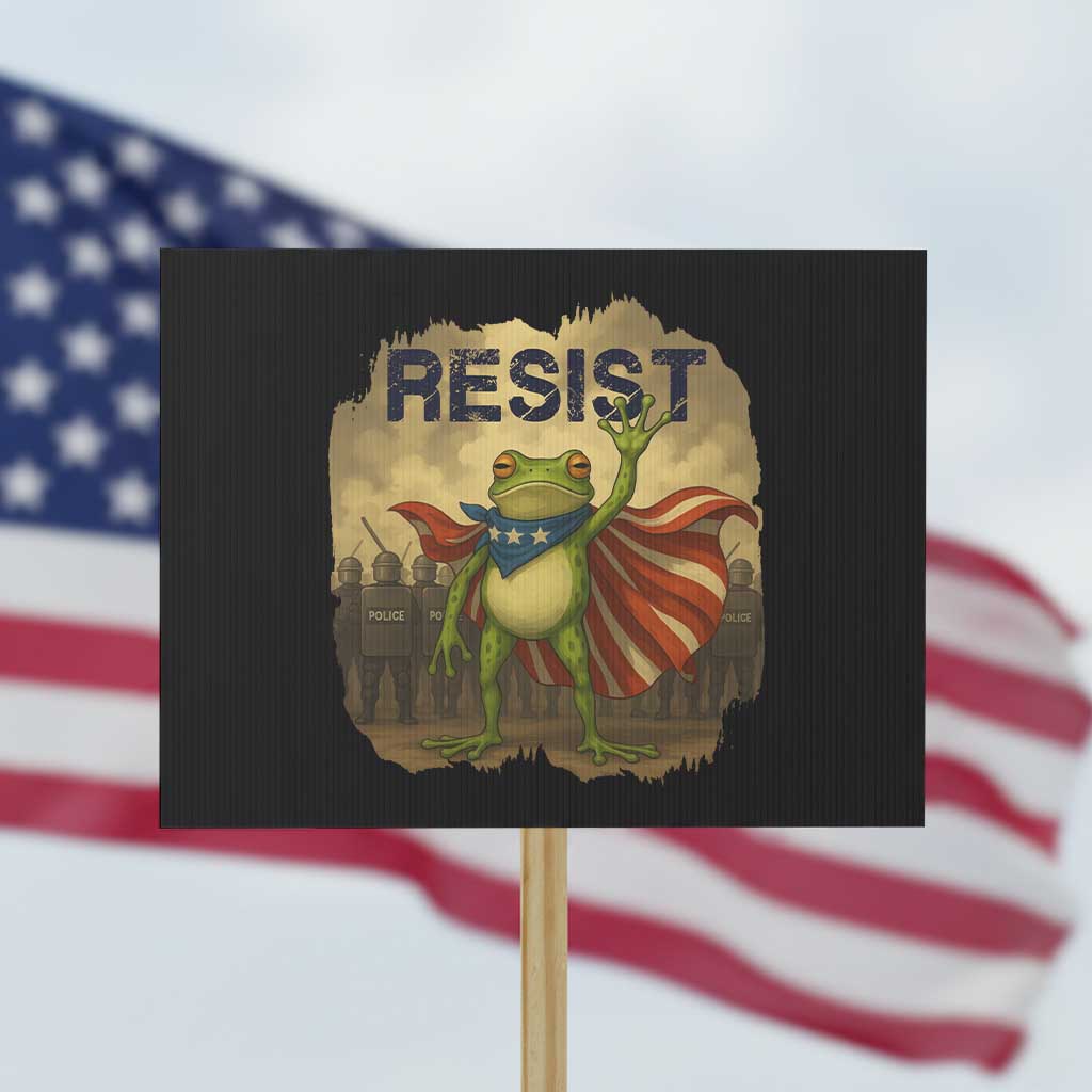 Resist Frog Christian Christmas Protest Sign Funny Polittical 2025 Meme - Wonder Print Shop