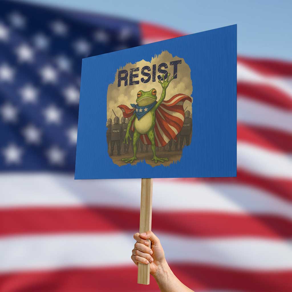 Resist Frog Christian Christmas Protest Sign Funny Polittical 2025 Meme - Wonder Print Shop