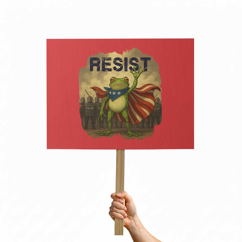 Resist Frog Christian Christmas Protest Sign Funny Polittical 2025 Meme - Wonder Print Shop