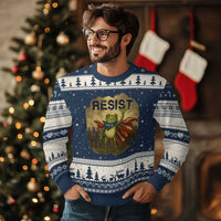 Resist Frog Christian Xmas Ugly Christmas Sweater Funny Polittical 2025 Meme - Wonder Print Shop