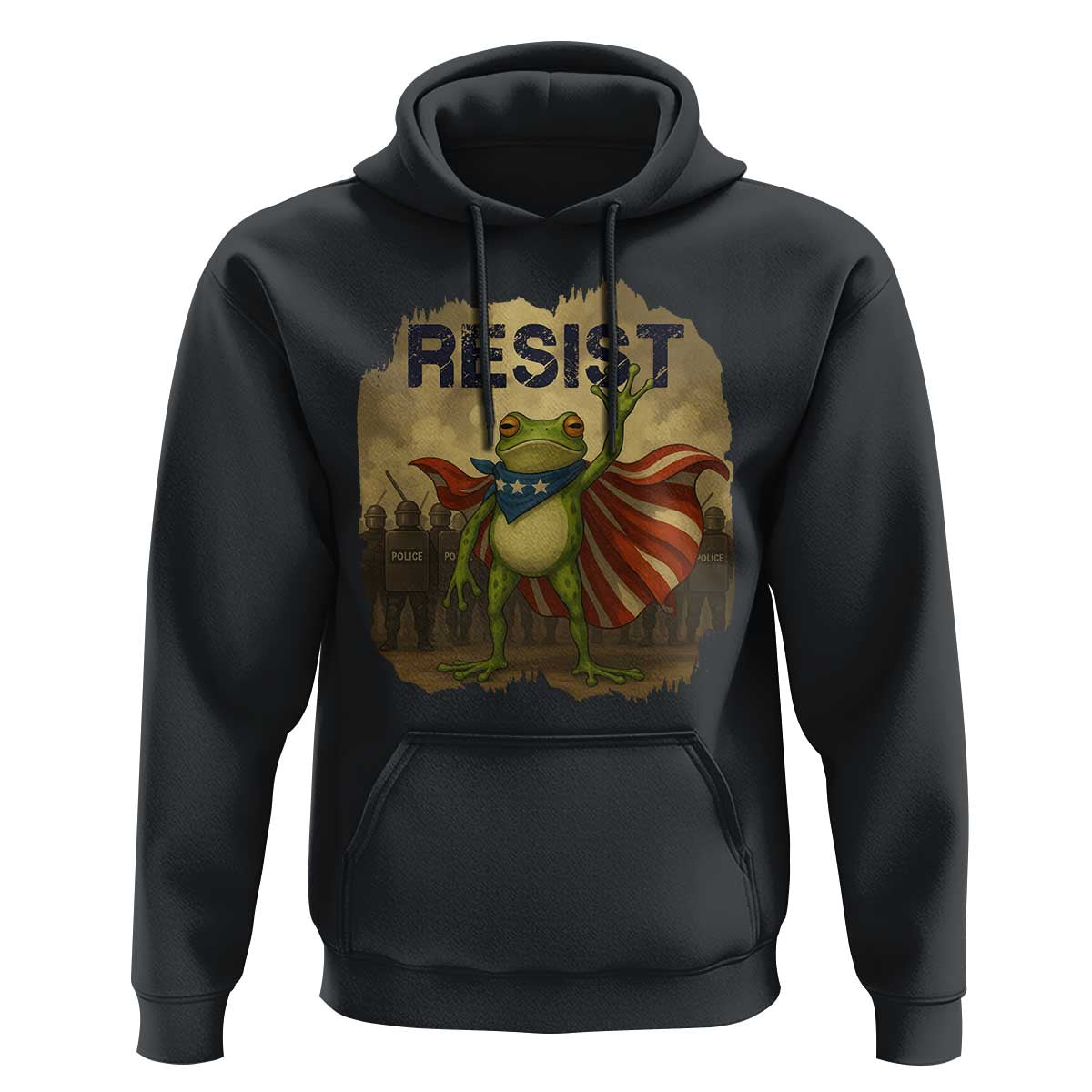 Resist Frog Christian Christmas Hoodie Funny Polittical 2025 Meme - Wonder Print Shop