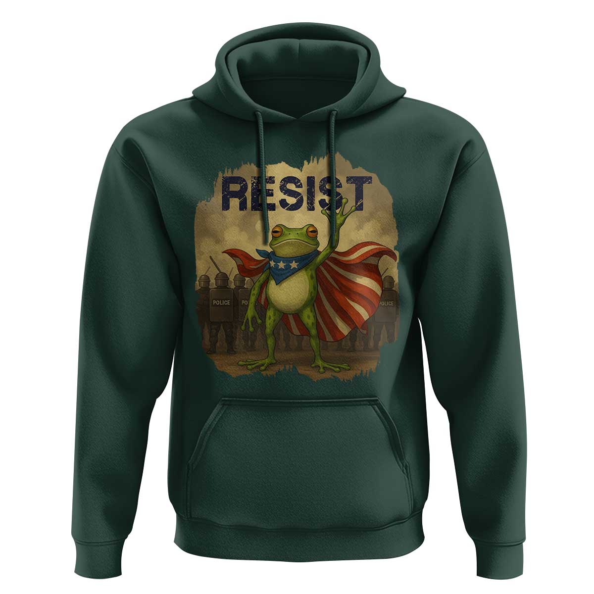 Resist Frog Christian Christmas Hoodie Funny Polittical 2025 Meme - Wonder Print Shop