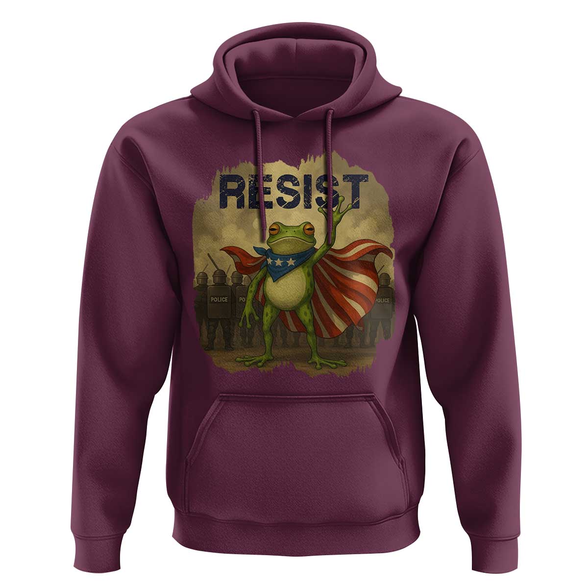 Resist Frog Christian Christmas Hoodie Funny Polittical 2025 Meme - Wonder Print Shop