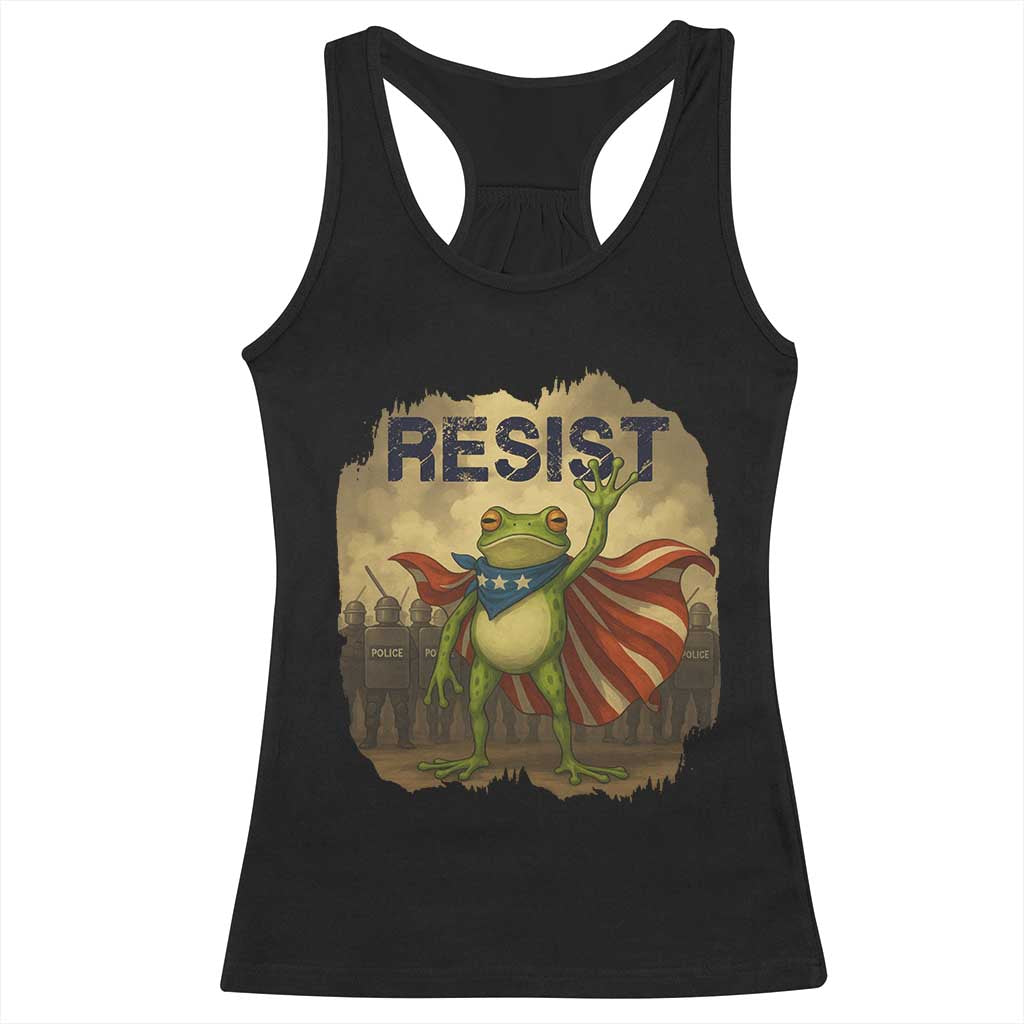 Resist Frog Christian Christmas Racerback Tank Top Funny Polittical 2025 Meme - Wonder Print Shop