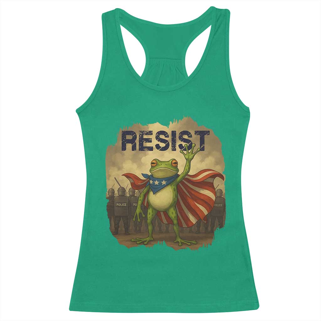 Resist Frog Christian Christmas Racerback Tank Top Funny Polittical 2025 Meme - Wonder Print Shop