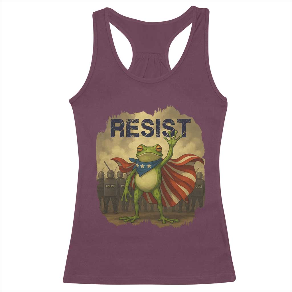 Resist Frog Christian Christmas Racerback Tank Top Funny Polittical 2025 Meme - Wonder Print Shop