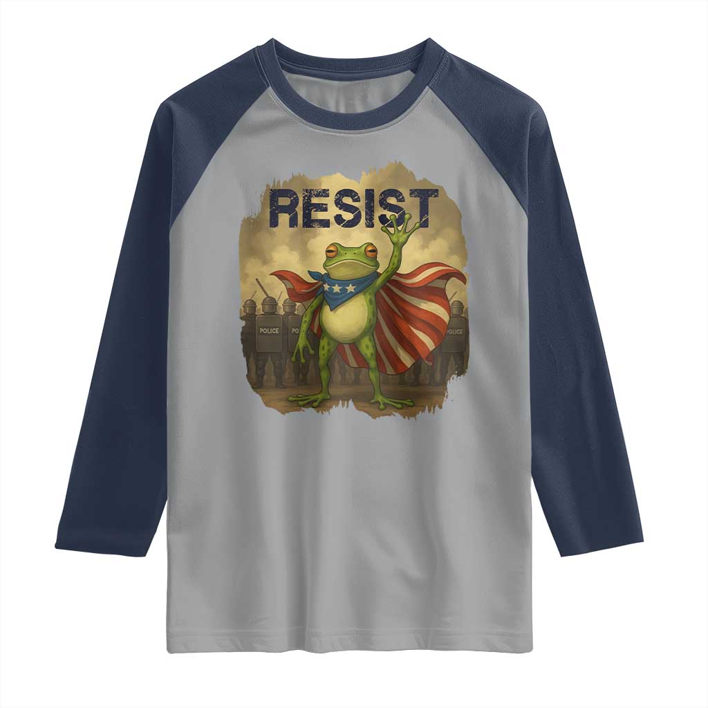 Resist Frog Christian Christmas Raglan Shirt Funny Polittical 2025 Meme - Wonder Print Shop