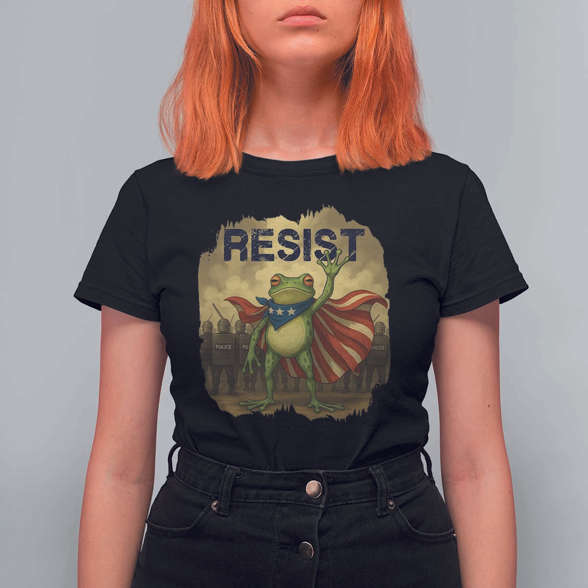 Resist Frog Christian Christmas T Shirt For Women Funny Polittical 2025 Meme - Wonder Print Shop