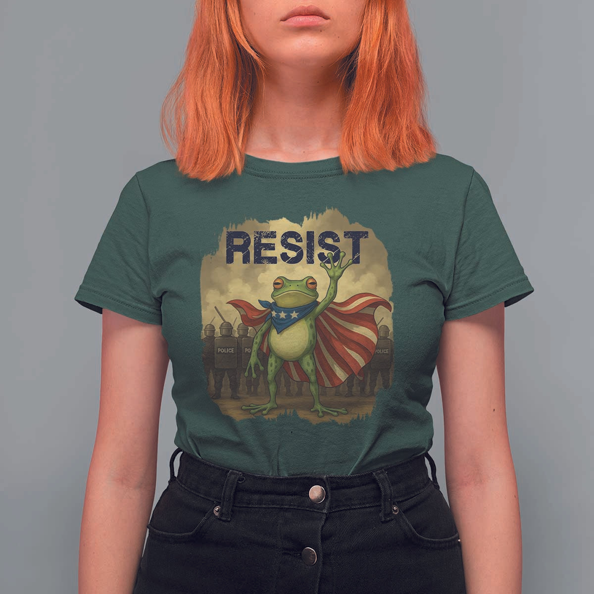 Resist Frog Christian Christmas T Shirt For Women Funny Polittical 2025 Meme - Wonder Print Shop