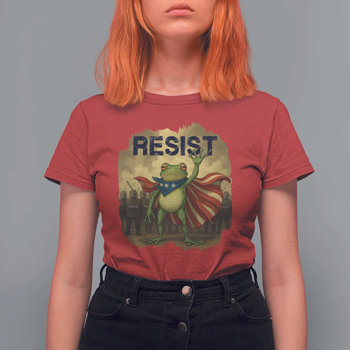Resist Frog Christian Christmas T Shirt For Women Funny Polittical 2025 Meme - Wonder Print Shop