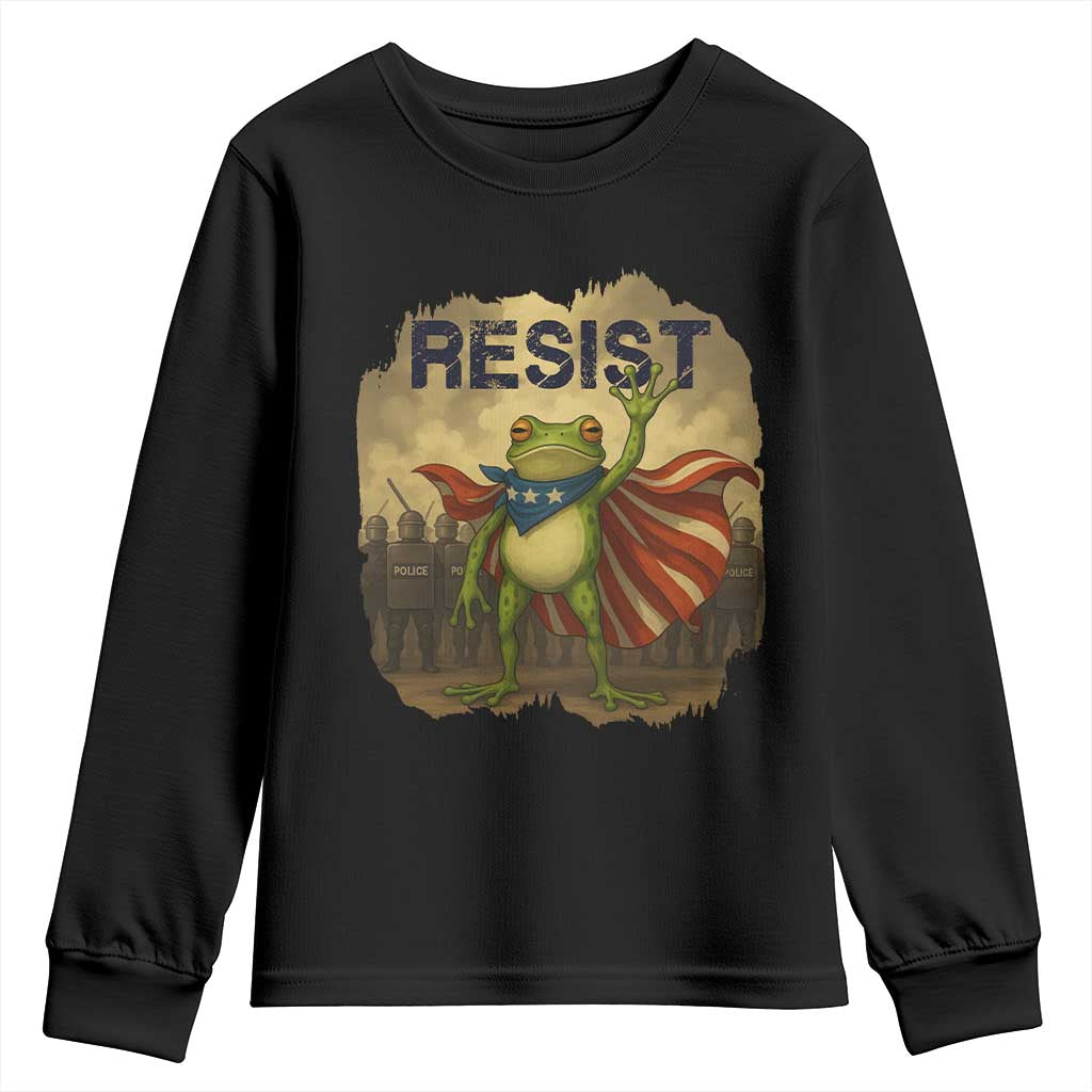 Resist Frog Christian Christmas Youth Sweatshirt Funny Polittical 2025 Meme - Wonder Print Shop