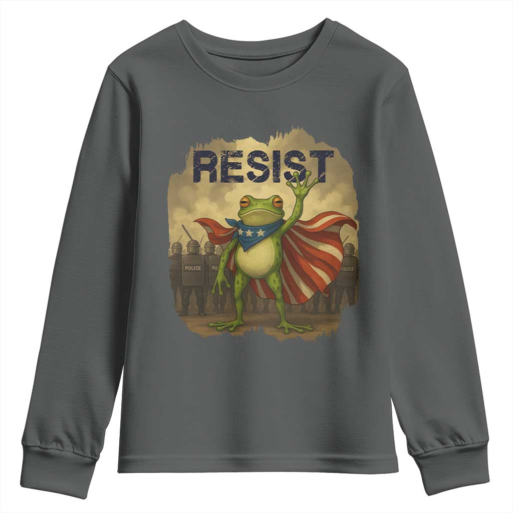 Resist Frog Christian Christmas Youth Sweatshirt Funny Polittical 2025 Meme - Wonder Print Shop