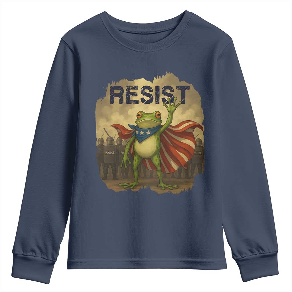 Resist Frog Christian Christmas Youth Sweatshirt Funny Polittical 2025 Meme - Wonder Print Shop