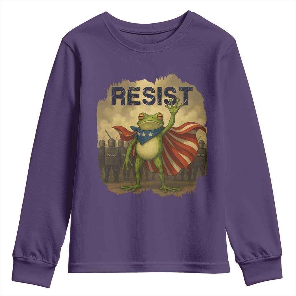 Resist Frog Christian Christmas Youth Sweatshirt Funny Polittical 2025 Meme - Wonder Print Shop