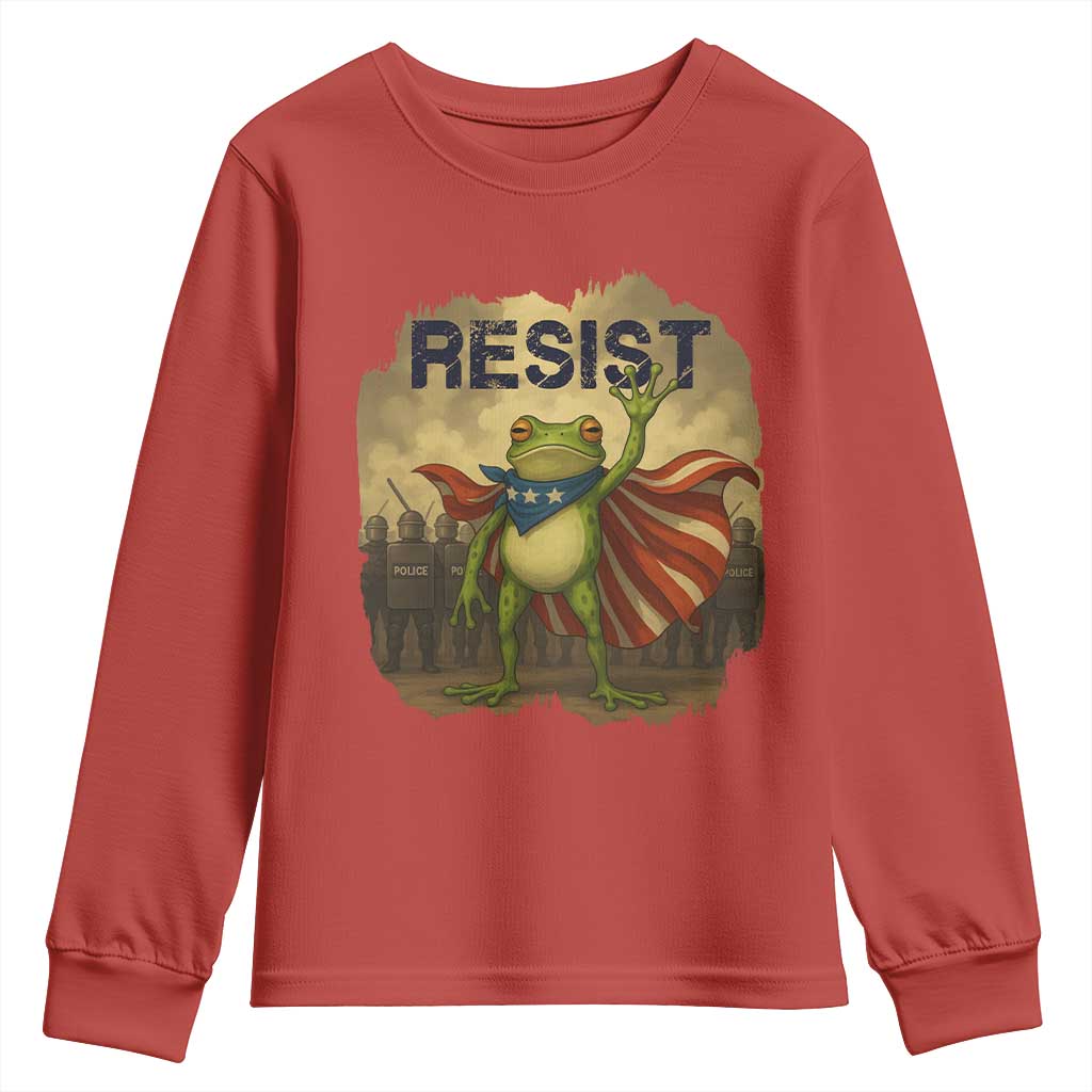 Resist Frog Christian Christmas Youth Sweatshirt Funny Polittical 2025 Meme - Wonder Print Shop