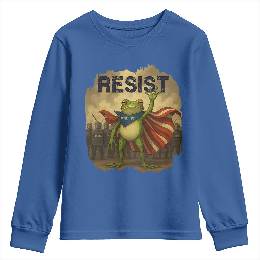 Resist Frog Christian Christmas Youth Sweatshirt Funny Polittical 2025 Meme - Wonder Print Shop