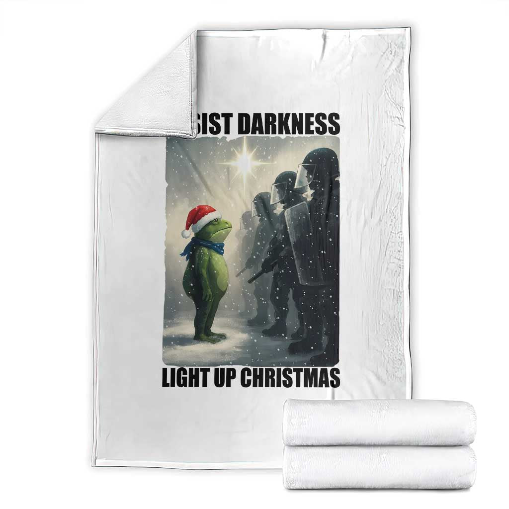 Frogs Resist Christmas Throw Blanket Funny Portland Protest ICE Activist Meme - Wonder Print Shop