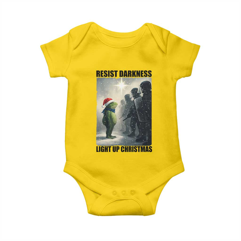 Frogs Resist Christmas Baby Onesie Funny Portland Protest ICE Activist Meme - Wonder Print Shop