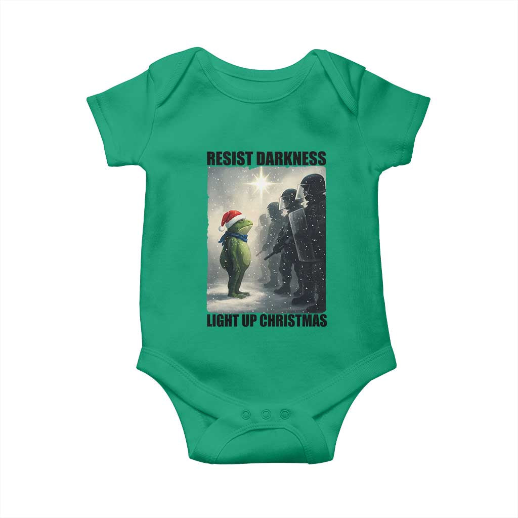 Frogs Resist Christmas Baby Onesie Funny Portland Protest ICE Activist Meme - Wonder Print Shop