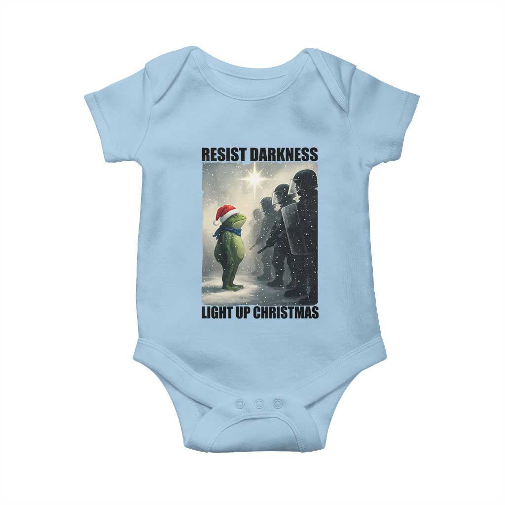 Frogs Resist Christmas Baby Onesie Funny Portland Protest ICE Activist Meme - Wonder Print Shop