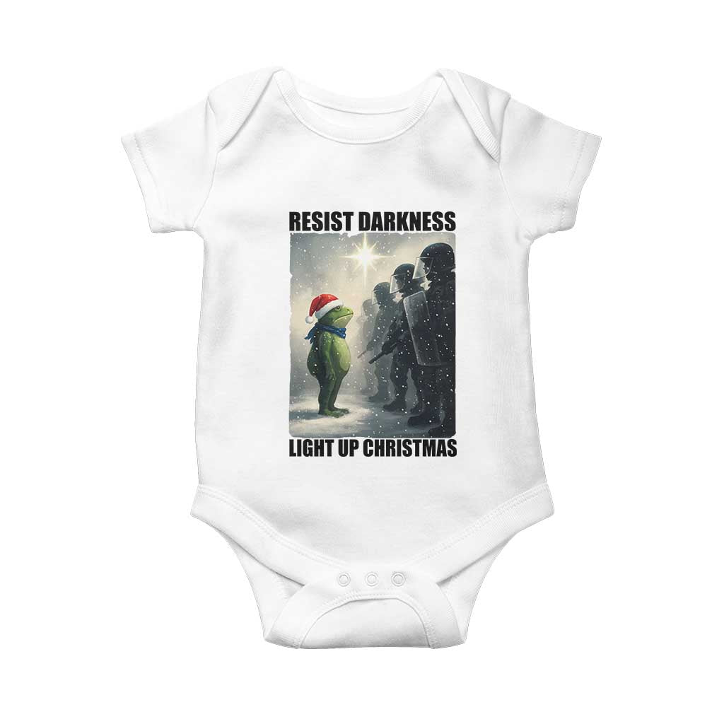 Frogs Resist Christmas Baby Onesie Funny Portland Protest ICE Activist Meme - Wonder Print Shop