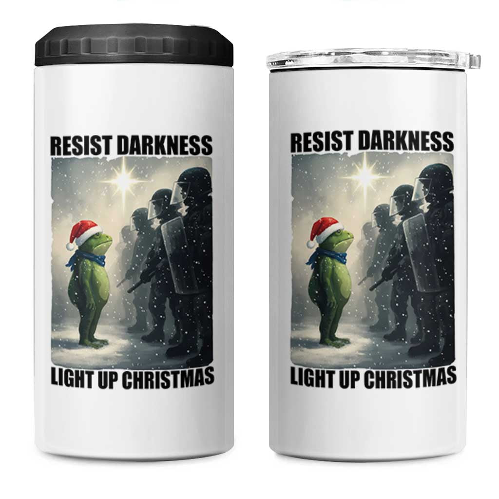 Frogs Resist Christmas 4 in 1 Can Cooler Tumbler Funny Portland Protest ICE Activist Meme - Wonder Print Shop