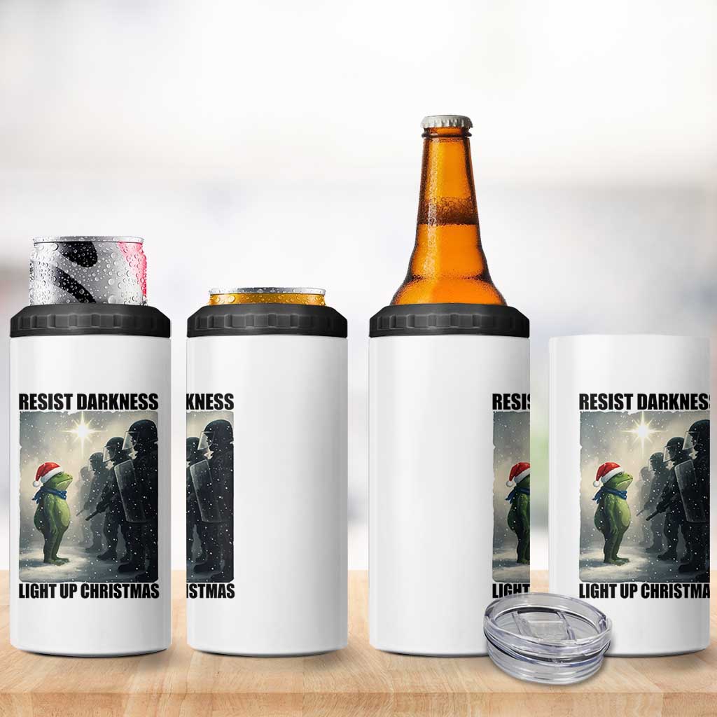 Frogs Resist Christmas 4 in 1 Can Cooler Tumbler Funny Portland Protest ICE Activist Meme - Wonder Print Shop