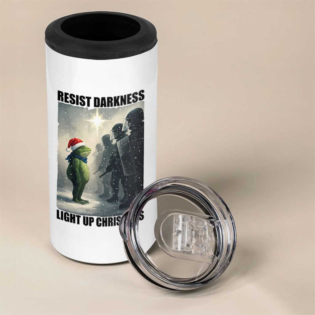 Frogs Resist Christmas 4 in 1 Can Cooler Tumbler Funny Portland Protest ICE Activist Meme - Wonder Print Shop