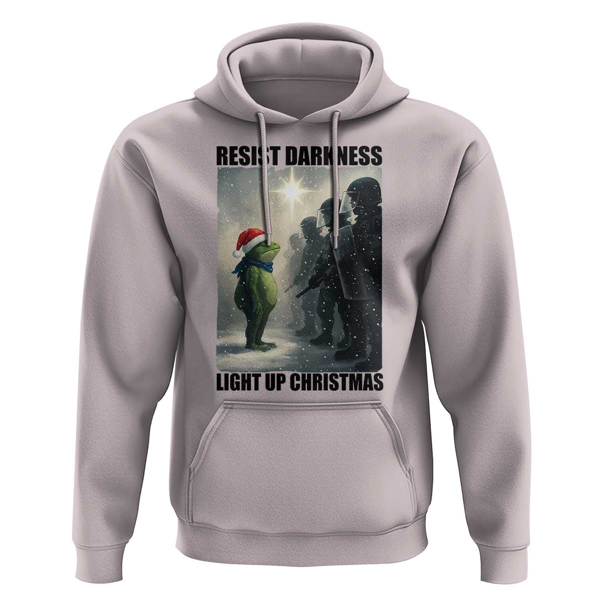 Frogs Resist Christmas Hoodie Funny Portland Protest ICE Activist Meme - Wonder Print Shop