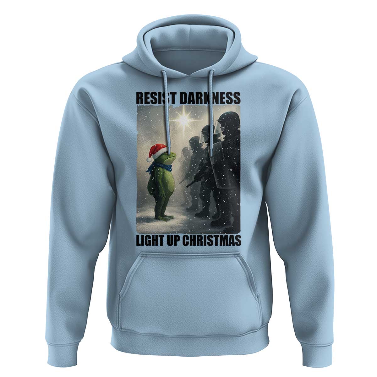 Frogs Resist Christmas Hoodie Funny Portland Protest ICE Activist Meme - Wonder Print Shop