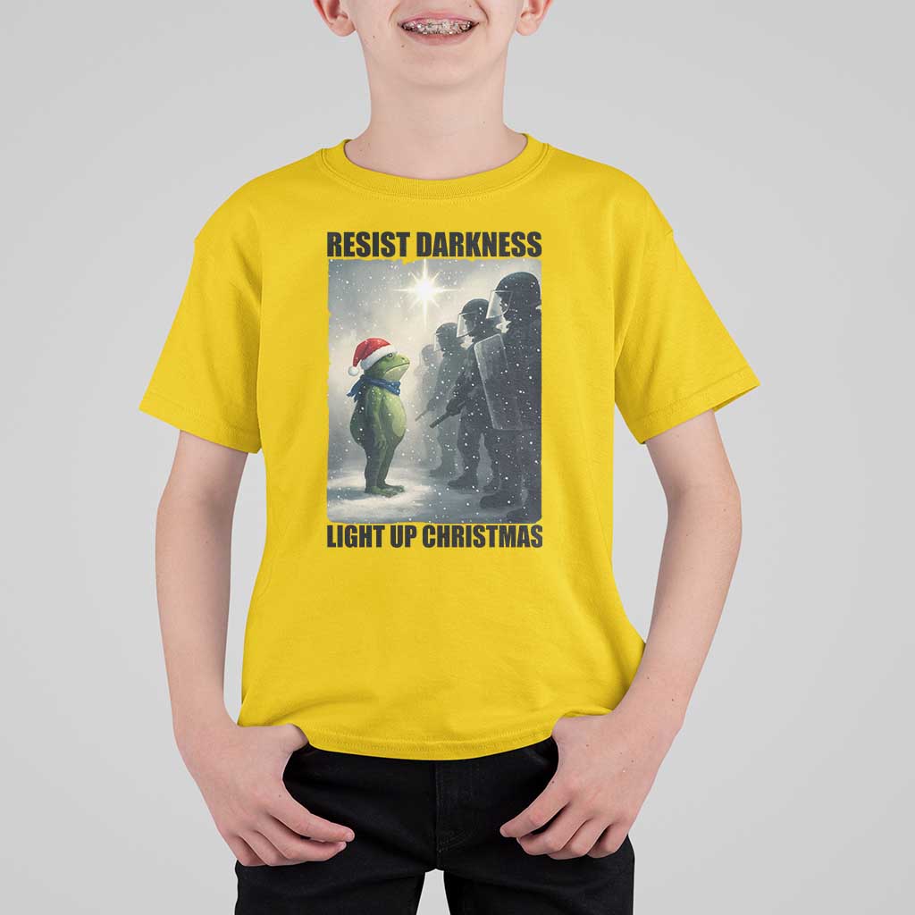 Frogs Resist Christmas T Shirt For Kid Funny Portland Protest ICE Activist Meme - Wonder Print Shop