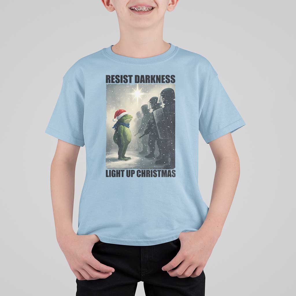 Frogs Resist Christmas T Shirt For Kid Funny Portland Protest ICE Activist Meme - Wonder Print Shop