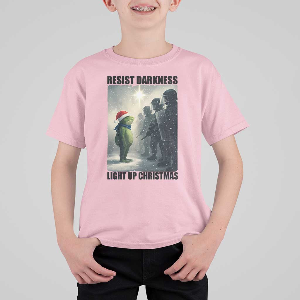 Frogs Resist Christmas T Shirt For Kid Funny Portland Protest ICE Activist Meme - Wonder Print Shop
