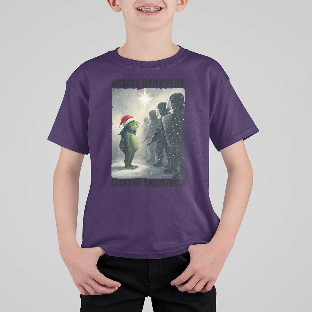 Frogs Resist Christmas T Shirt For Kid Funny Portland Protest ICE Activist Meme - Wonder Print Shop