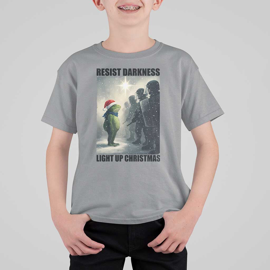 Frogs Resist Christmas T Shirt For Kid Funny Portland Protest ICE Activist Meme - Wonder Print Shop