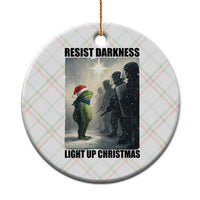 Frogs Resist Xmas Ceramic Ornament Funny Portland Protest ICE Activist Meme - Wonder Print Shop