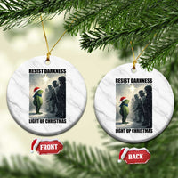 Frogs Resist Xmas Ceramic Ornament Funny Portland Protest ICE Activist Meme - Wonder Print Shop