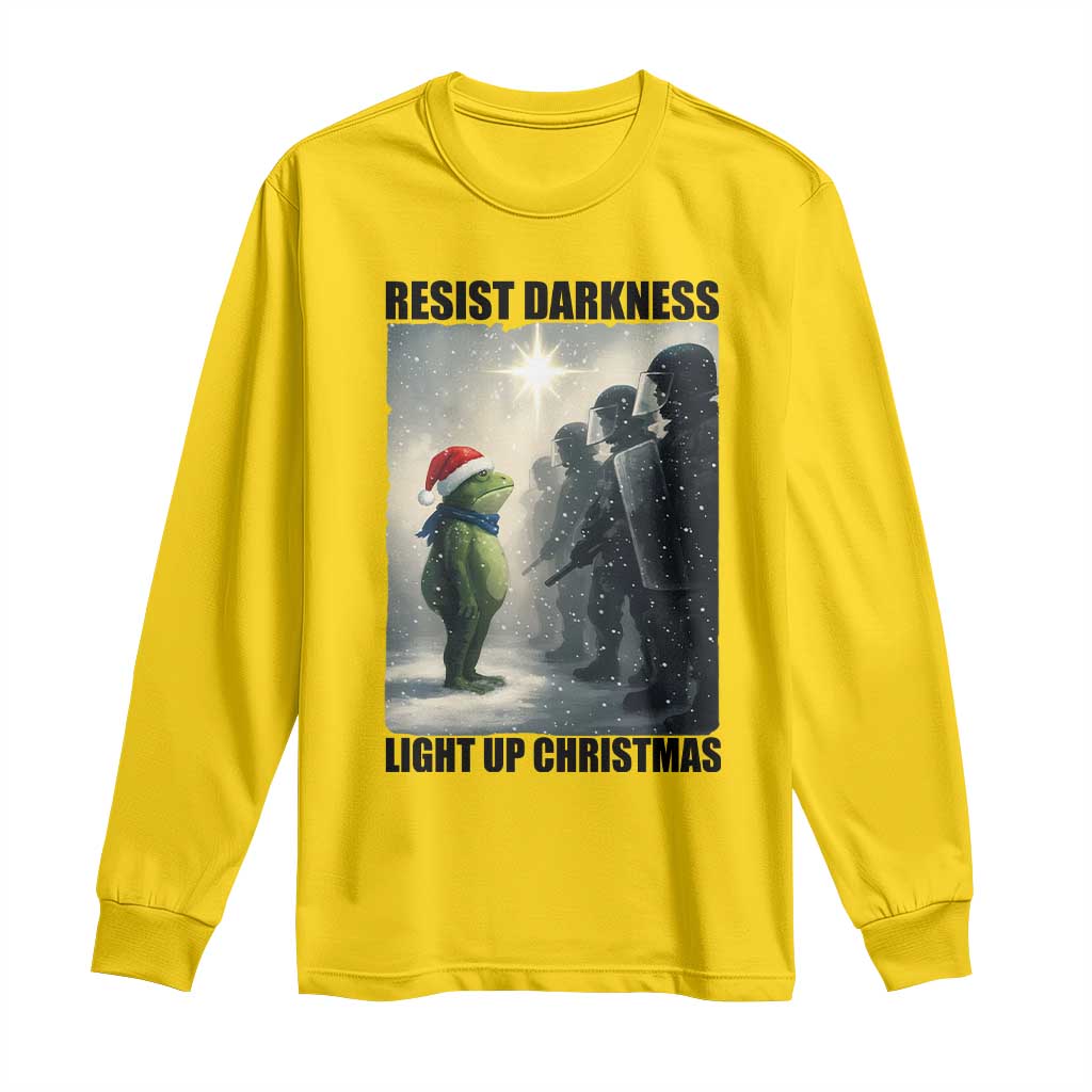 Frogs Resist Christmas Long Sleeve Shirt Funny Portland Protest ICE Activist Meme - Wonder Print Shop