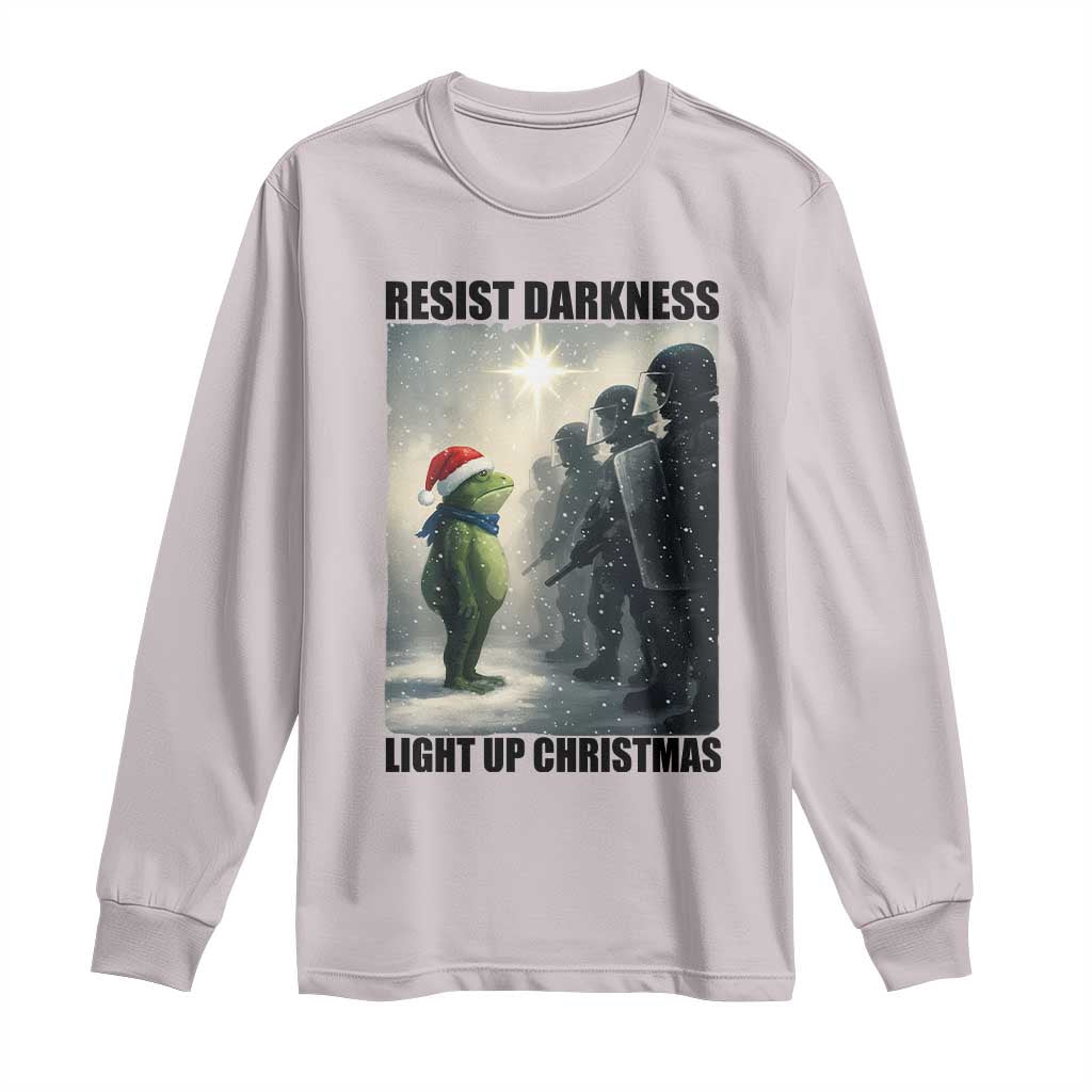 Frogs Resist Christmas Long Sleeve Shirt Funny Portland Protest ICE Activist Meme - Wonder Print Shop