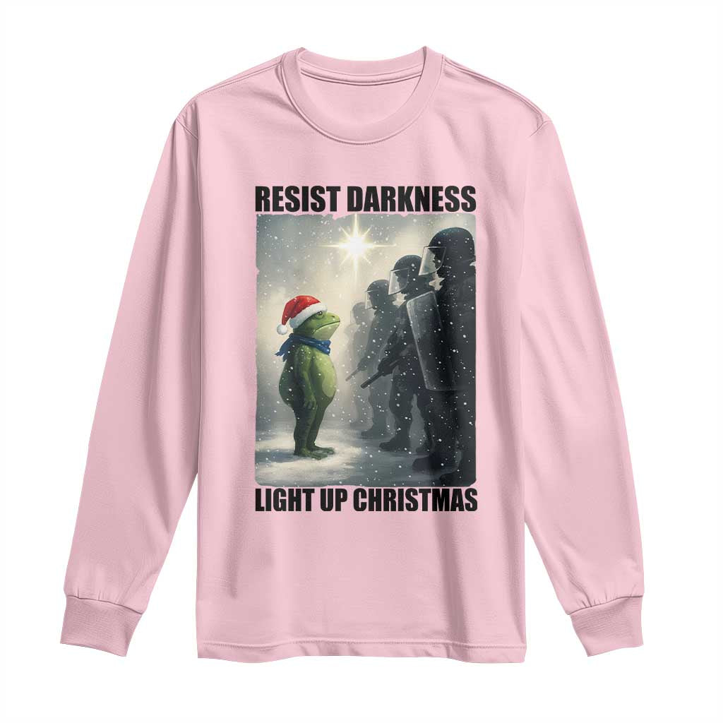 Frogs Resist Christmas Long Sleeve Shirt Funny Portland Protest ICE Activist Meme - Wonder Print Shop