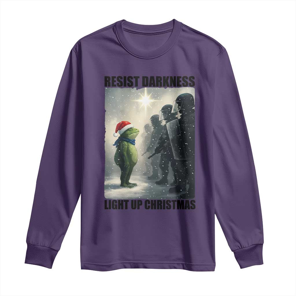 Frogs Resist Christmas Long Sleeve Shirt Funny Portland Protest ICE Activist Meme - Wonder Print Shop