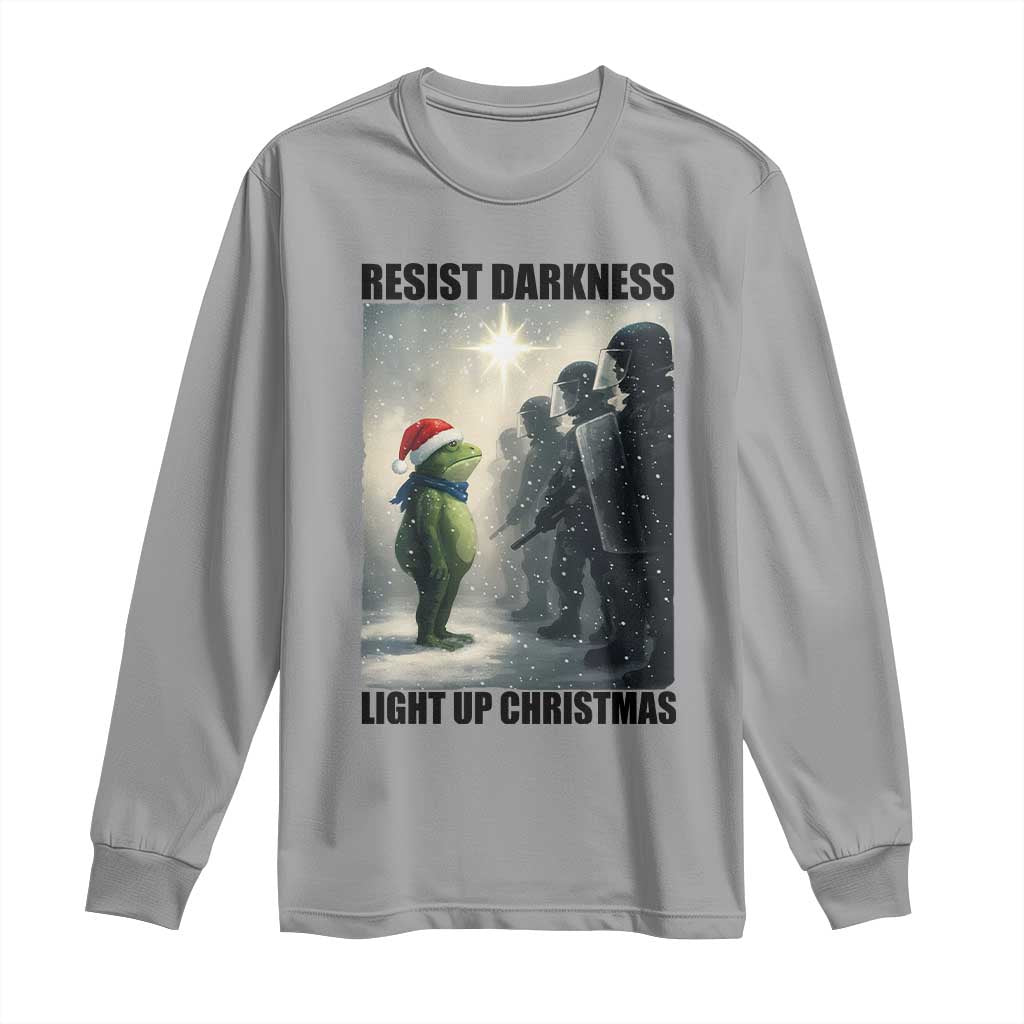 Frogs Resist Christmas Long Sleeve Shirt Funny Portland Protest ICE Activist Meme - Wonder Print Shop