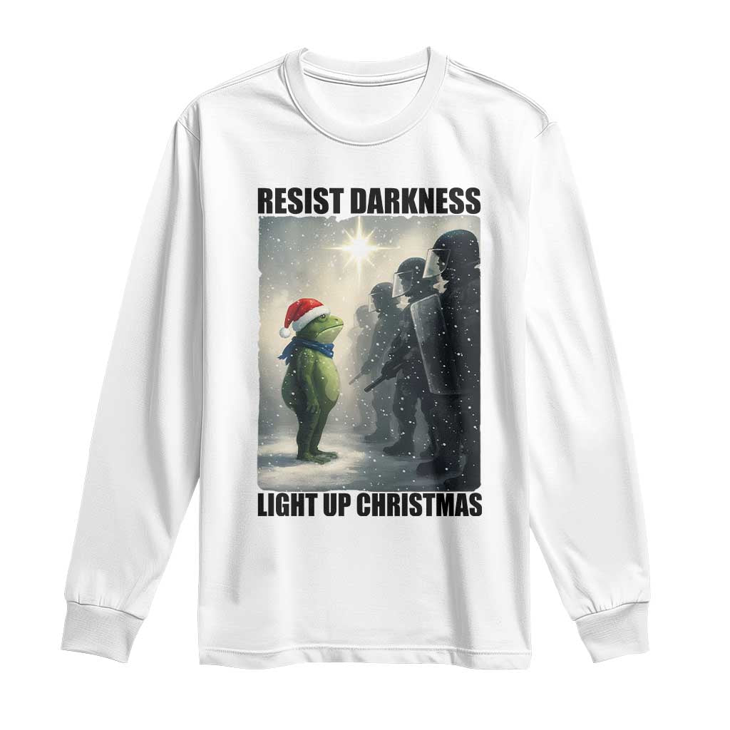Frogs Resist Christmas Long Sleeve Shirt Funny Portland Protest ICE Activist Meme - Wonder Print Shop