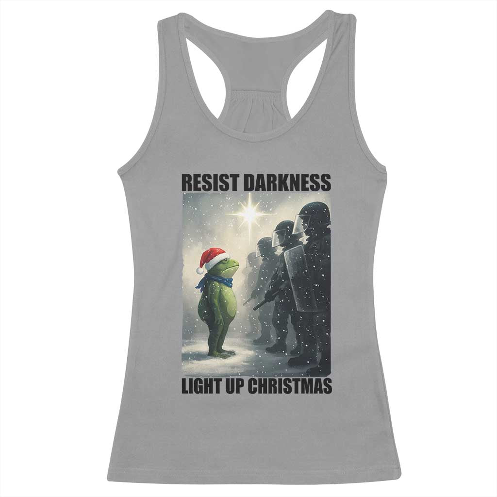 Frogs Resist Christmas Racerback Tank Top Funny Portland Protest ICE Activist Meme - Wonder Print Shop