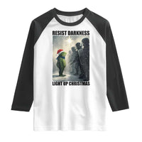 Frogs Resist Christmas Raglan Shirt Funny Portland Protest ICE Activist Meme - Wonder Print Shop