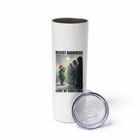 Frogs Resist Christmas Skinny Tumbler Funny Portland Protest ICE Activist Meme - Wonder Print Shop