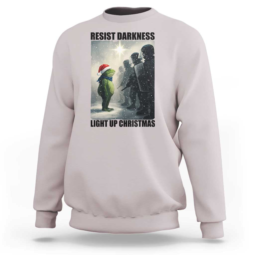Frogs Resist Christmas Sweatshirt Funny Portland Protest ICE Activist Meme - Wonder Print Shop