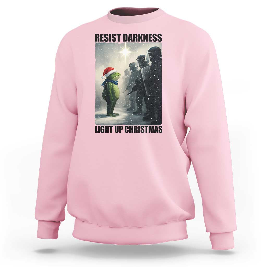 Frogs Resist Christmas Sweatshirt Funny Portland Protest ICE Activist Meme - Wonder Print Shop