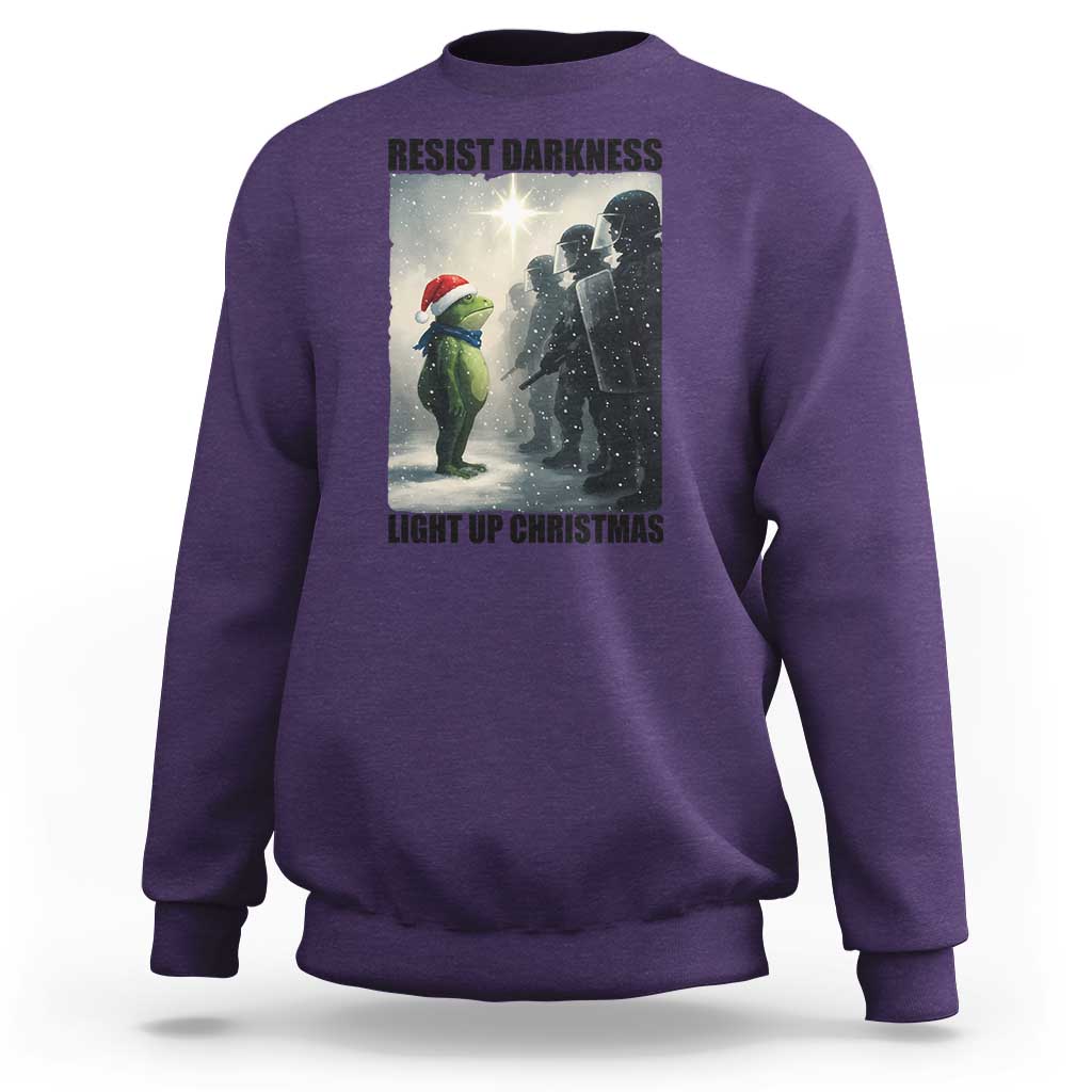 Frogs Resist Christmas Sweatshirt Funny Portland Protest ICE Activist Meme - Wonder Print Shop